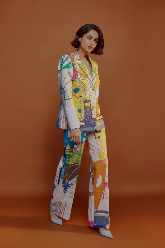 Doodle Blazer Co-Ord Women's Elegant Suit