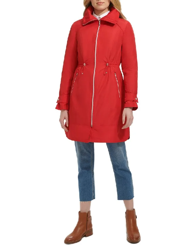 Cole Haan Packable Rain Parka Longline Oversized Parka Coat