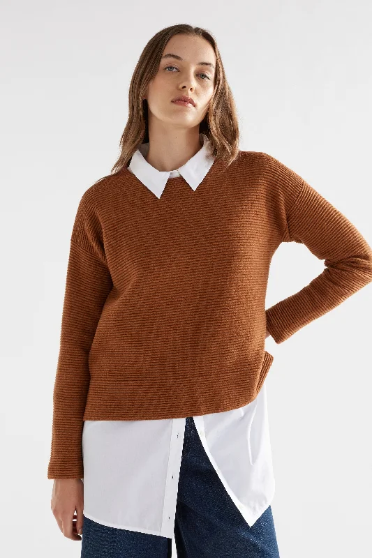 Elk Neiu Ottoman Sweater - Copper Beaded Sweater Sequined Faux Fur