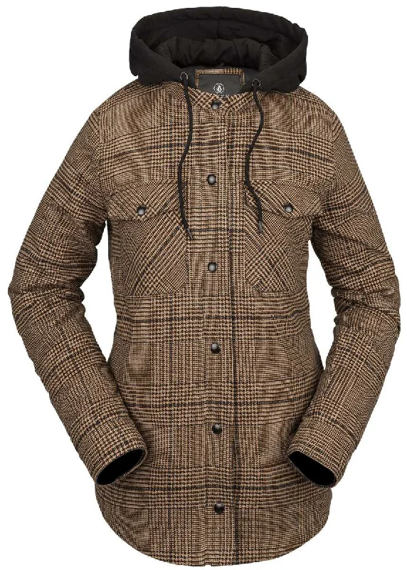 Volcom Women's Hooded Flannel Jacket 2023 Striped Jacket Polka Dot Jacket Floral Jacket