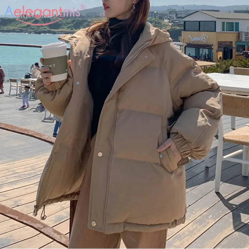 ElegantMis™ Women's Parka Coat in Block Colours Cozy Down-Filled Parka