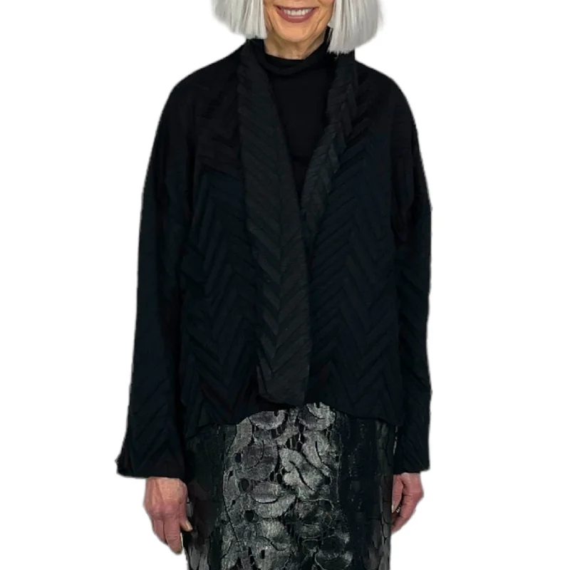 PLEATED CARDIGAN Open Front Closed Front Wrap Front