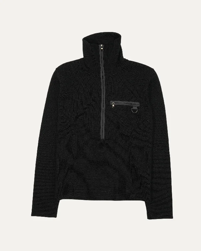 Quarter Zip Sweater Ribbed Striped Patterned