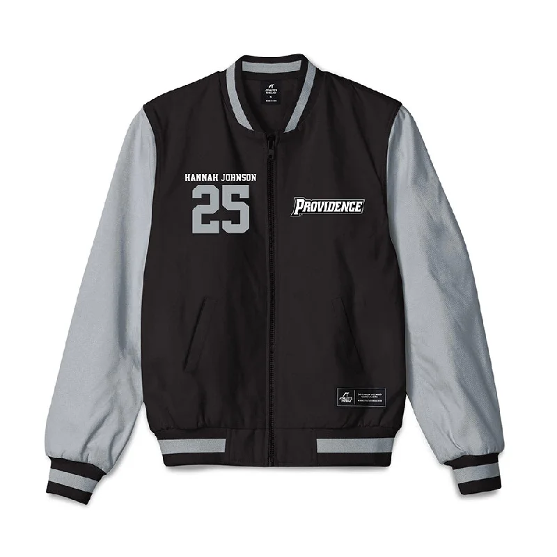 Providence - NCAA Women's Ice Hockey : Hannah Johnson - Bomber Jacket Satin Jacket Silk Jacket Chiffon Jacket
