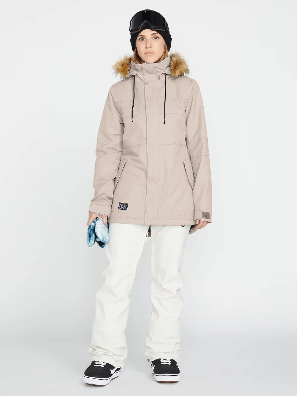 Fawn Insulated Jacket - Sand Snapped Jacket Toggled Jacket Drawstring Jacket