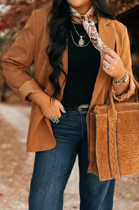 Vintage Fall Blazer Silk Women's Blazer