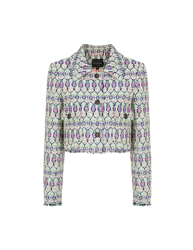 MARYLING Tweed Fringed Short Blazer Women's Luxury Jacket