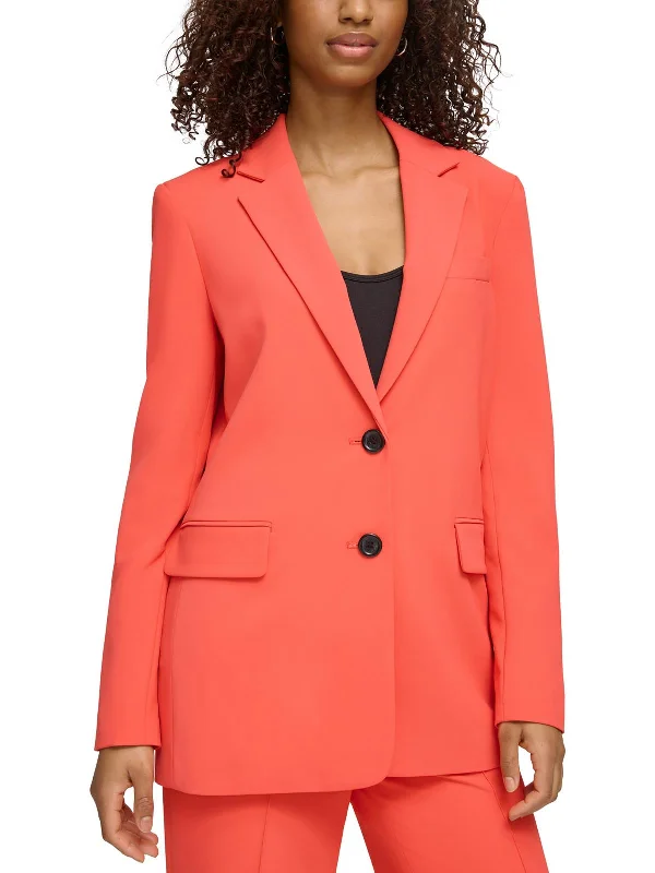 Womens Oversized Polyester Two-Button Blazer Women's Pencil Blazer