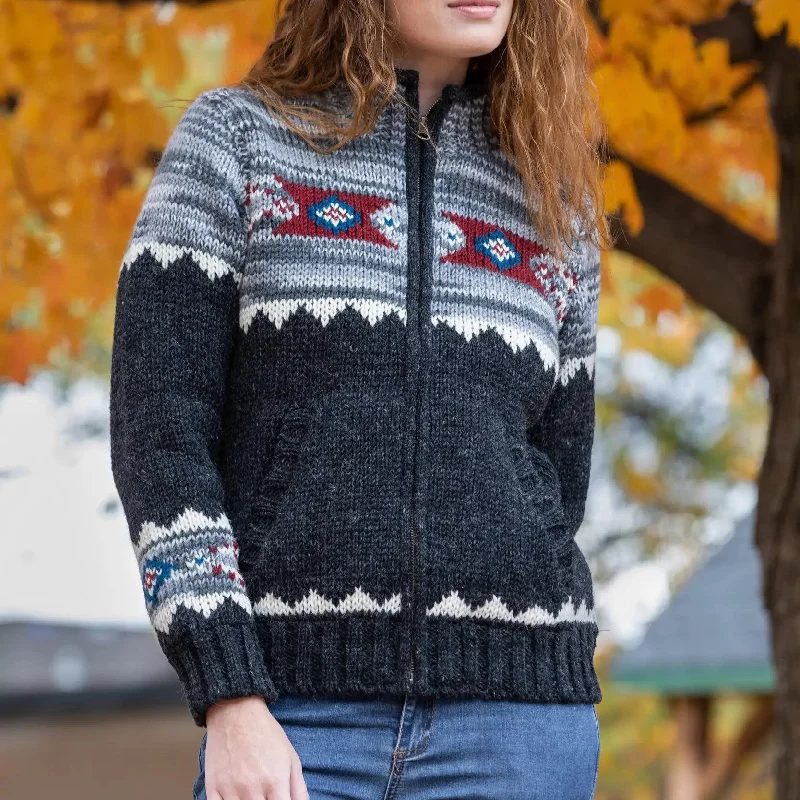 Mustang Knit Sweater Toggled Drawstring Belted