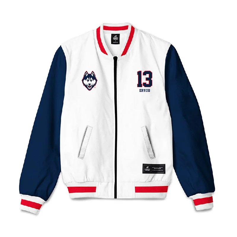 UConn - NCAA Women's Ice Hockey : Emma Eryou - Bomber Jacket Jacket Blazer Coat