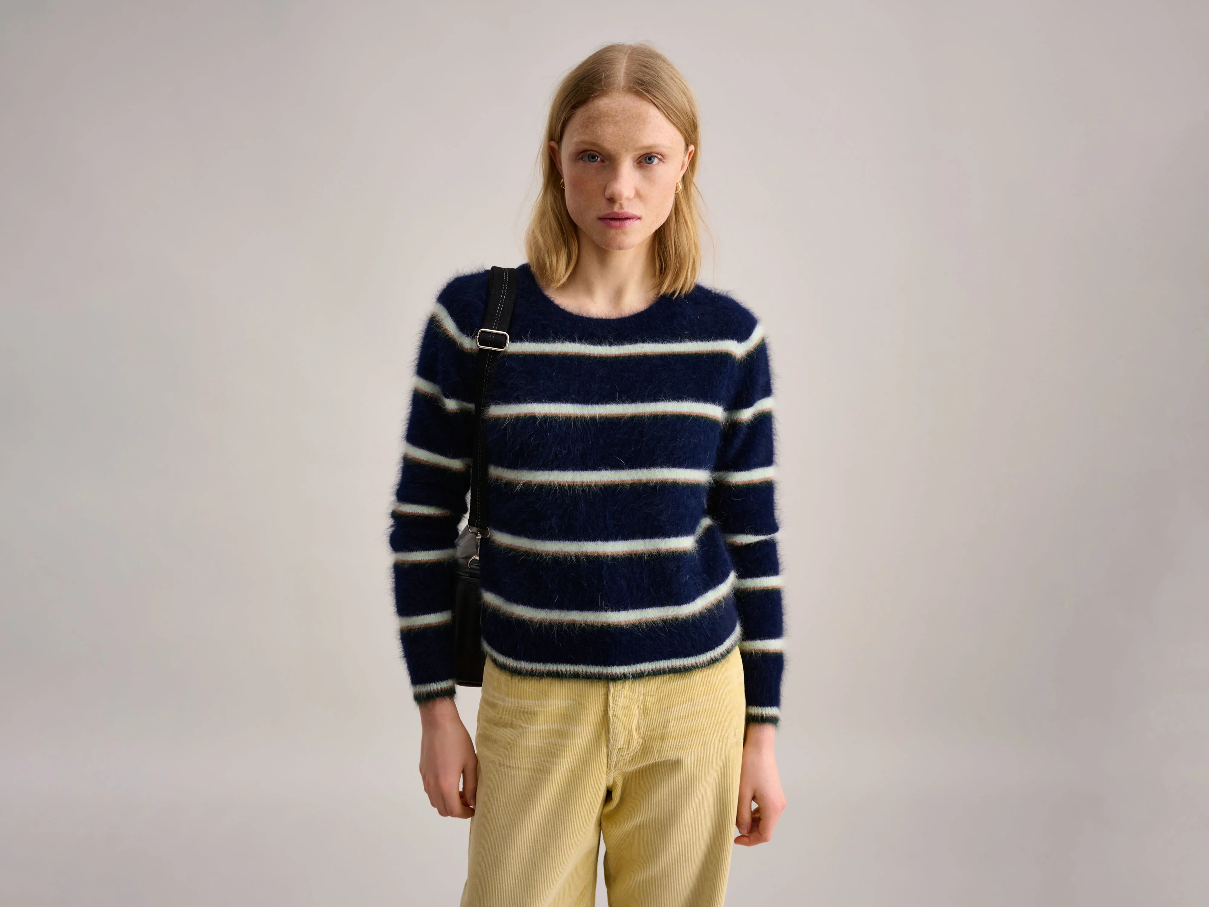 Dattor Sweater (232 / W / STRIPE B) Silk Blend Satin Velvet