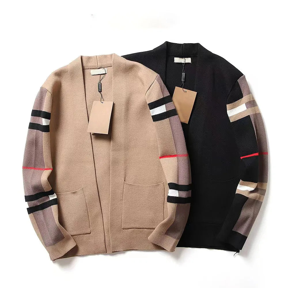 Luxury sweaters Women's Designer Clothing Knitted Long-sleeved Cardigan Fashion Casual Knitwear ShirtsCouple sweater coat Ribbed Striped Patterned