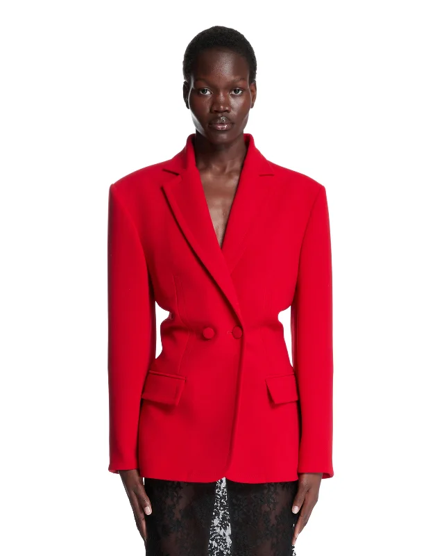 Blazer Rosso Oversize Women's Vintage Jacket