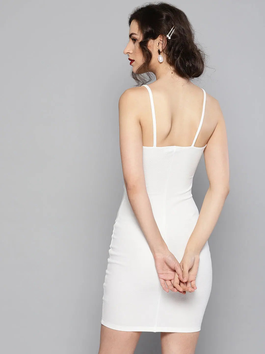 Veni Vidi Vici White Rouched Bust Dress
