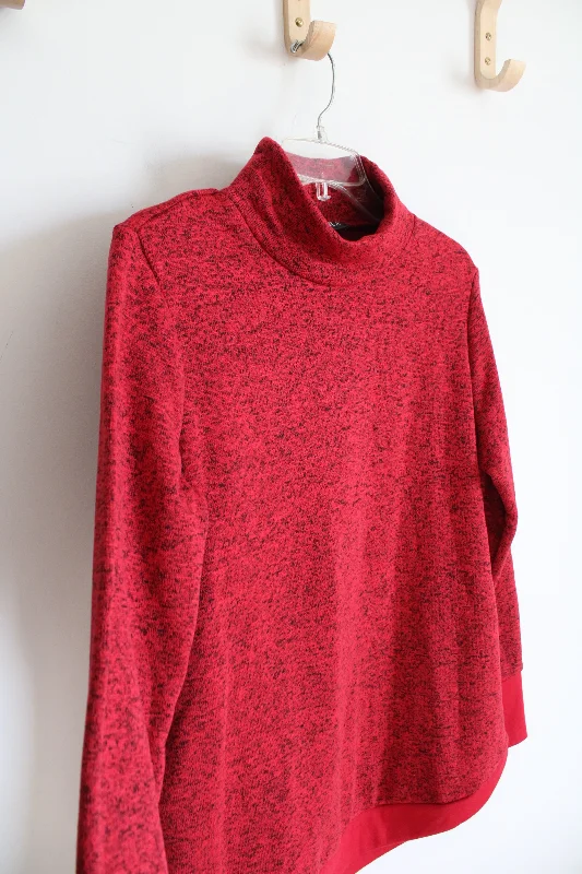 NEW Serra Red & Black Marled Mock Neck Sweater | M Sweater Knitwear Pullover