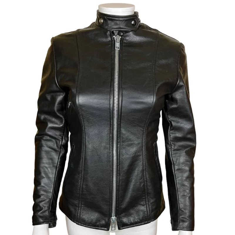 Vintage  Leather Brimaco Cafe Racer Motorcycle Jacket XS Zip Front Button Front Snap Front