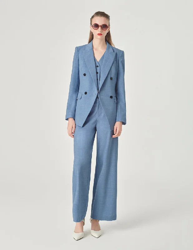MARYLING Classic Double-Breasted Peaked Lapel Blazer Women's Solid Blazer