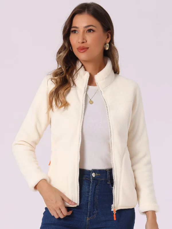 Full Zip Fleece Thermal Long Sleeve Mock Neck Jacket Rayon Jacket Velvet Jacket Corduroy Jacket