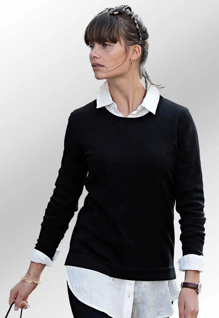 Women’s Brighton Elegant Round Neck Knit Jumper NB94F Chenille Fabric Brocade Fabric Lace Fabric