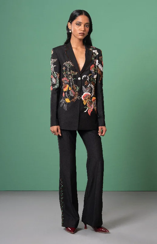 Kuro Embroidered Blazer Set Slimming Women's Blazer