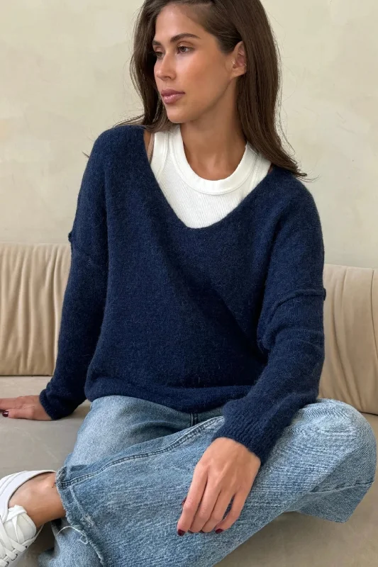 Charli - Hailey Sweater (navy) Stylish Fashionable Trendy