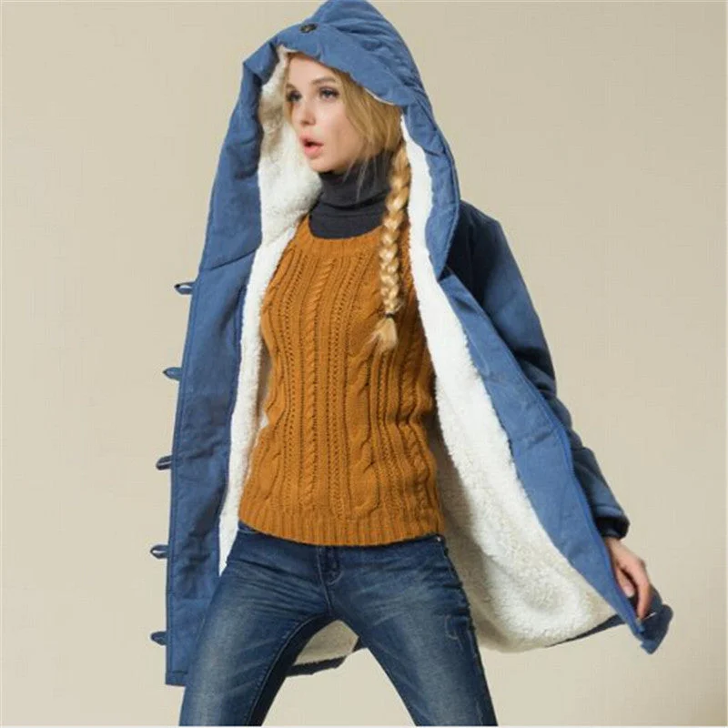 Plus Size Women Jackets Cotton Padded Female Version Long Jackets XXL XXXL XXXXL Parka C1612 Thermal Padded Parka Jacket