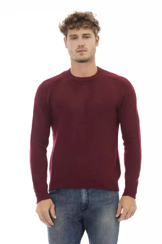 Red Wool Men Sweater Fleece Fabric Down Fabric Feather Fabric