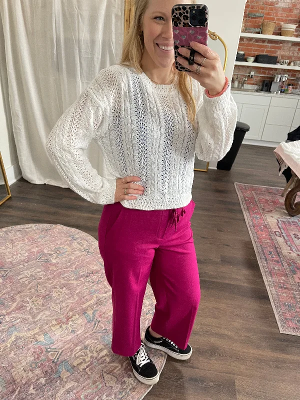 Ella Spring Cable Knit Sweater Polka Dot Checkered Tartan