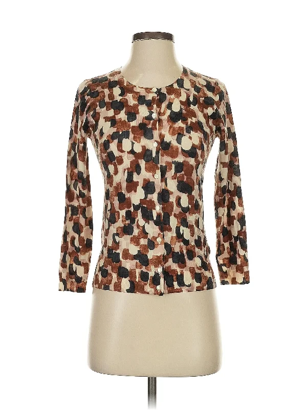 Wool Cardigan Glossy Satin Silk