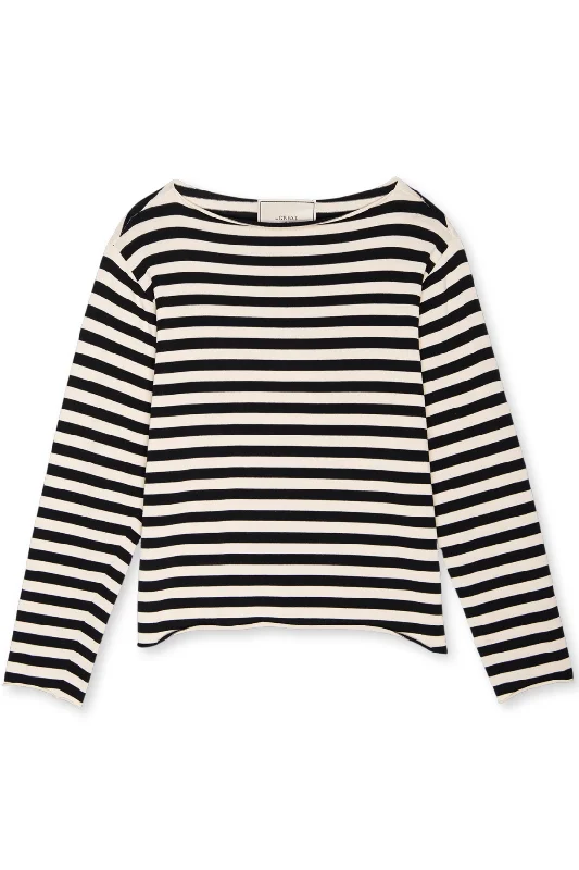 The Sailor Sweater | Black Stripe Iron Safe Non-Iron Wrinkle Free