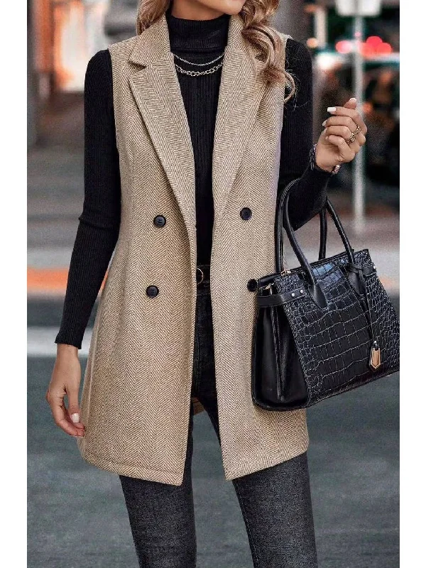 Sleeveless Blazer Vest Women's Trendy Jacket