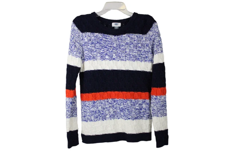 Old Navy Color Blocked Knit Sweater | S Neon Metallic Matte
