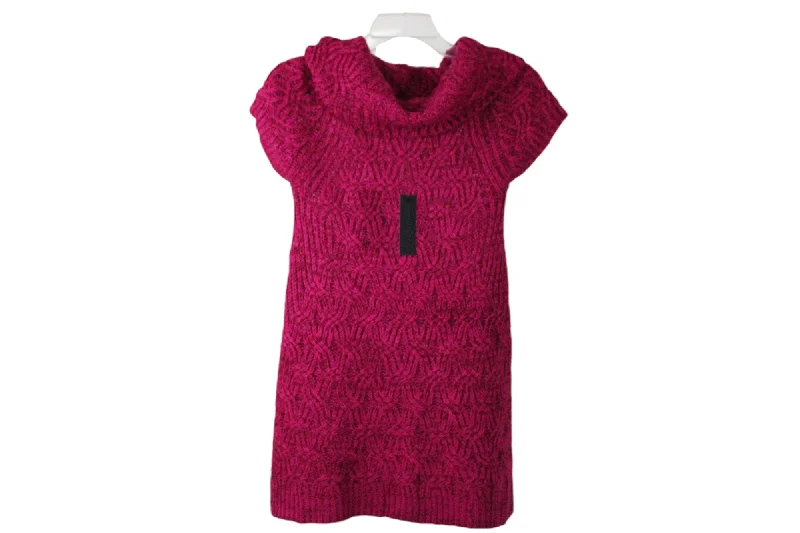 NEW Worthington Pink Sweater Dress | S Houndstooth Herringbone Solid