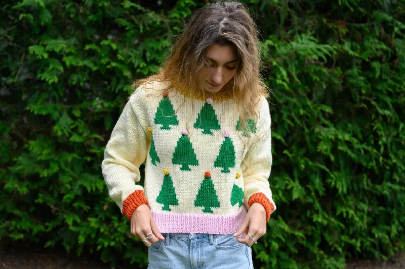 Tree Sweater (Knit) Mesh Sweater Canvas Denim