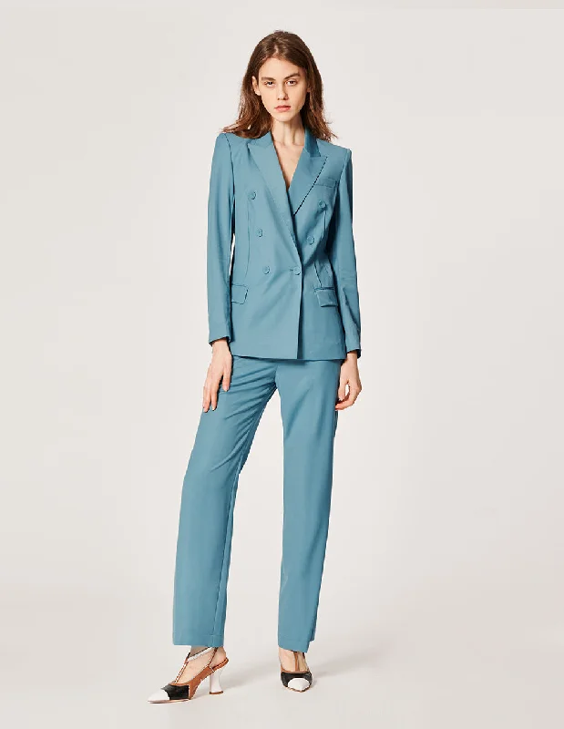 MARYLING WORSTED WOOL DOUBLE-BREASTED BLAZER Women's Custom Suit