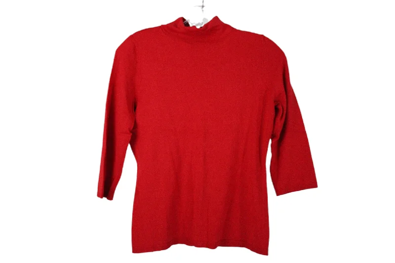 Ann Taylor Red Mock Neck Sweater | M Petite Hooded Caped Shawl Collar