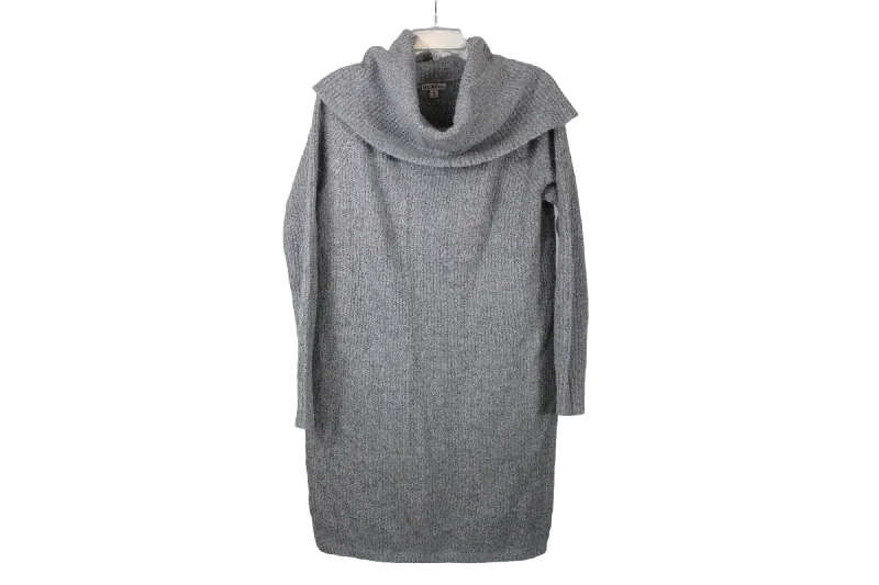 Merona Thick Knit Gray Sweater Dress | M Mesh Sweater Canvas Denim