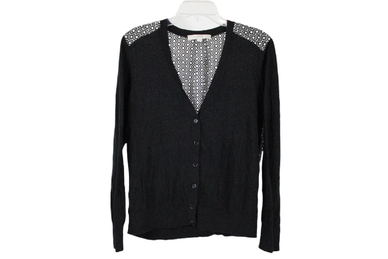 LOFT Lightweight Black Sweater Cardigan | M Welt Pockets Slit Pockets Flap Pockets
