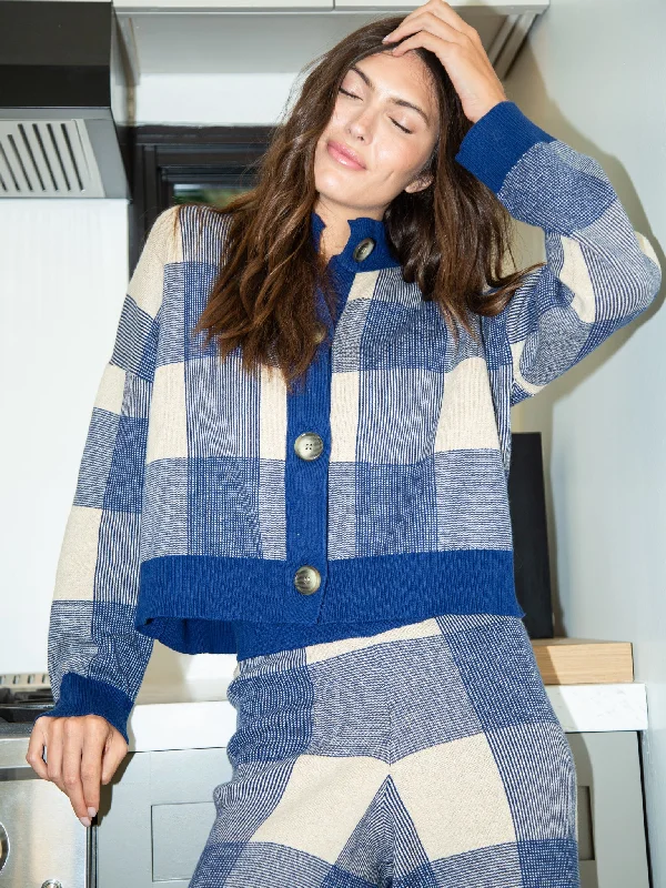 Plaid Rudi Cardigan Cotton Fabric Linen Fabric Terry Fabric