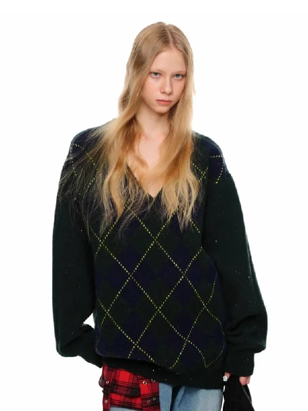 College Style Knit Sweater【s0000011376】 High Neck Crew Neck V-Neck