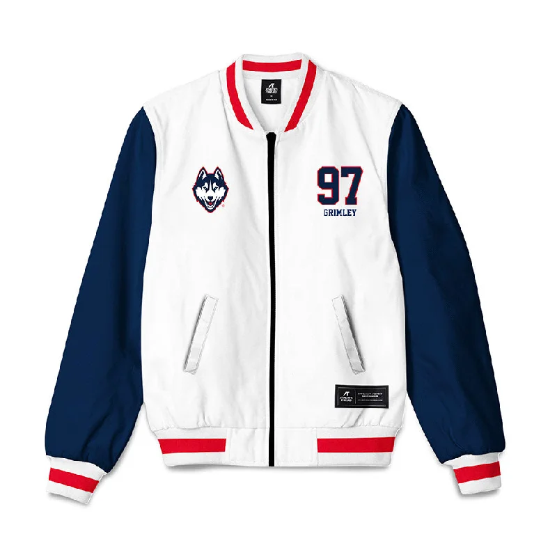 UConn - NCAA Women's Ice Hockey : Riley Grimley - Bomber Jacket Stand-Up Collar Roll-Neck Collar Turtle Neck