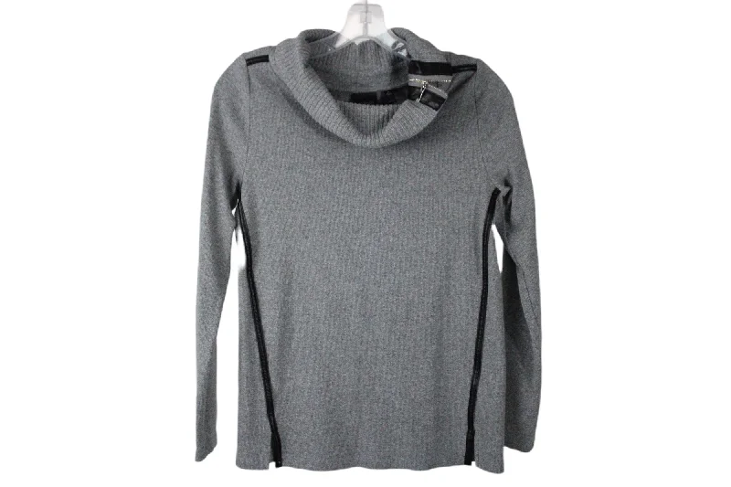Rafaella Gray Knit Sweater | S Glossy Satin Silk