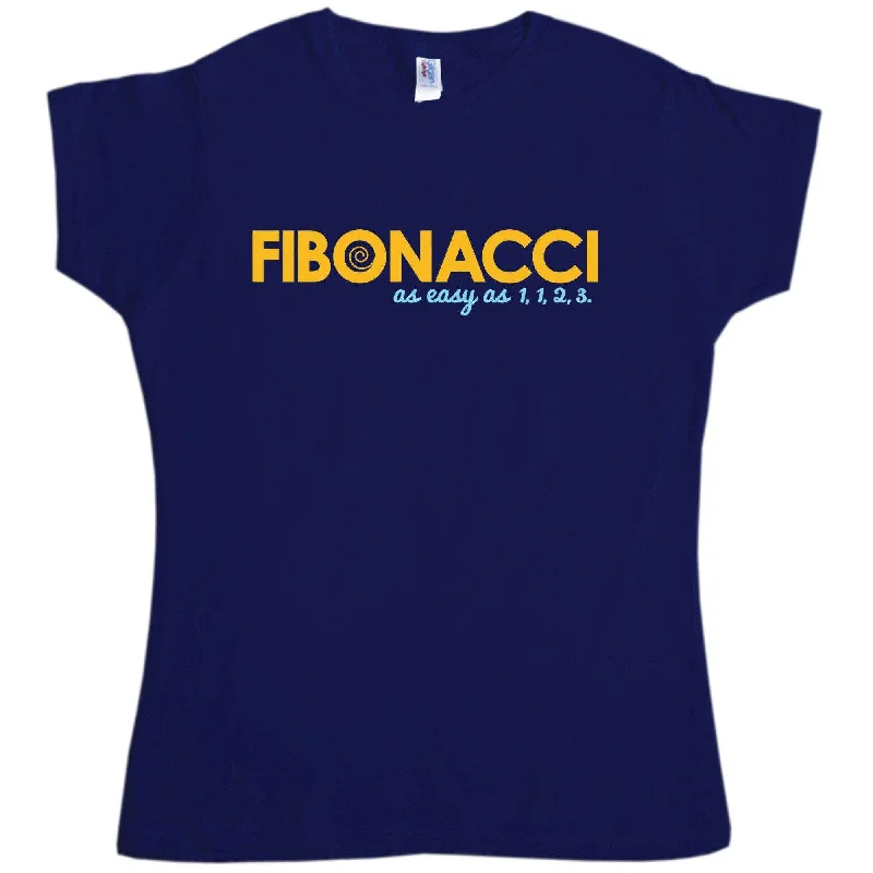 Fibonacci Easy as 1 1 2 3 Fitted Womens T-Shirt Cozy Warm Stylish