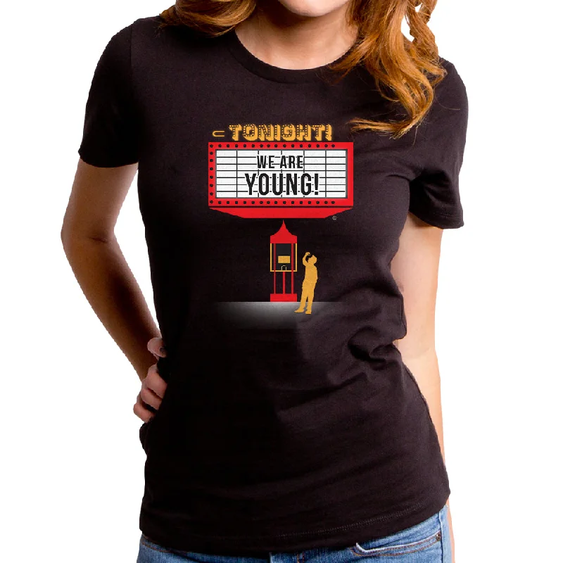 We Are Young Marquee Women's T-Shirt Spandex Blend Rayon Blend Denim Blend
