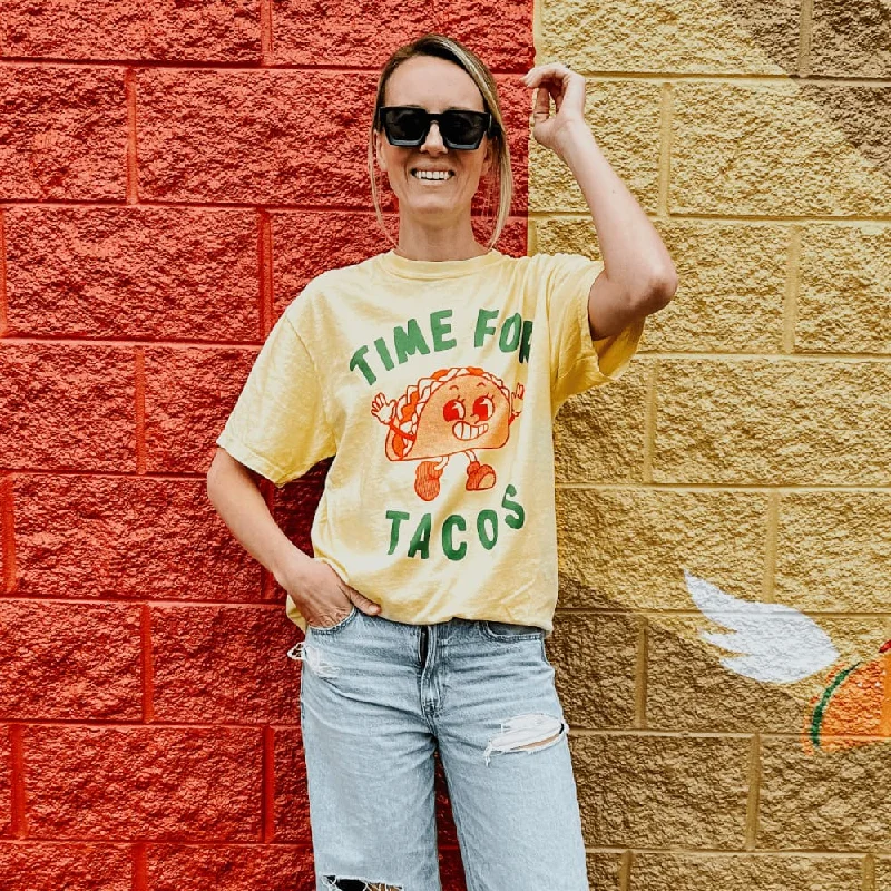 Time For Tacos Tee Denim Fabric Leather Fabric Suede Fabric