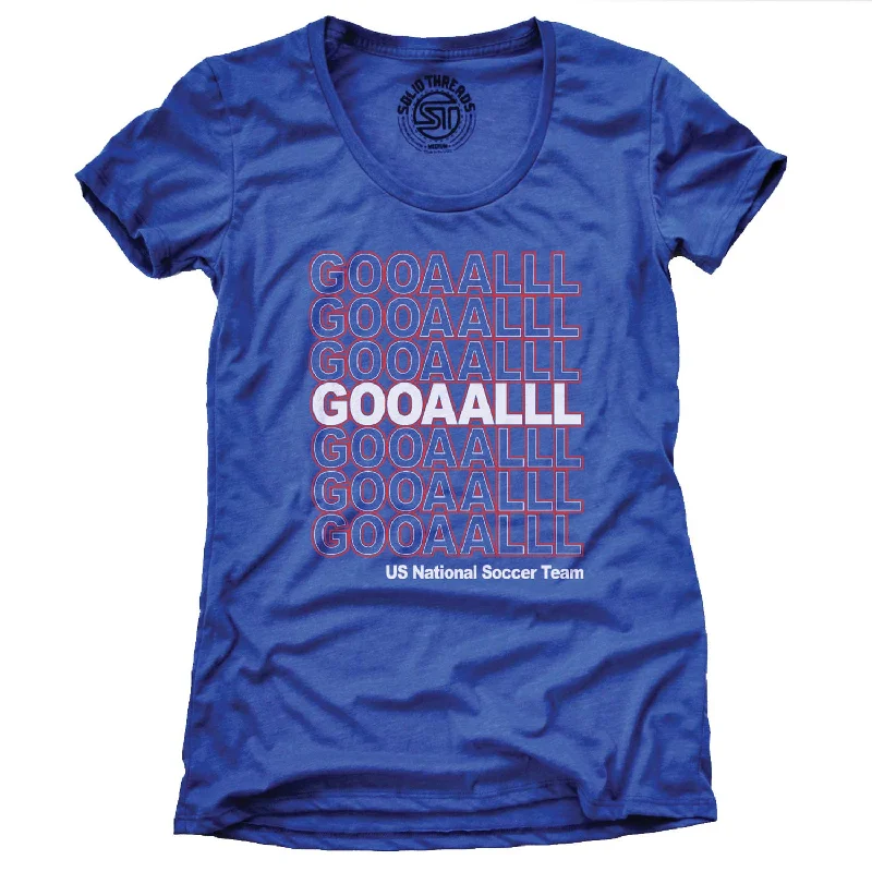 Women's US Soccer Gooaalll T-shirt Satin Fabric Silk Fabric Chiffon Fabric