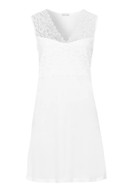 Moments V-Neck Cotton Tank Nightgown | White 77929-101 lounge tank top