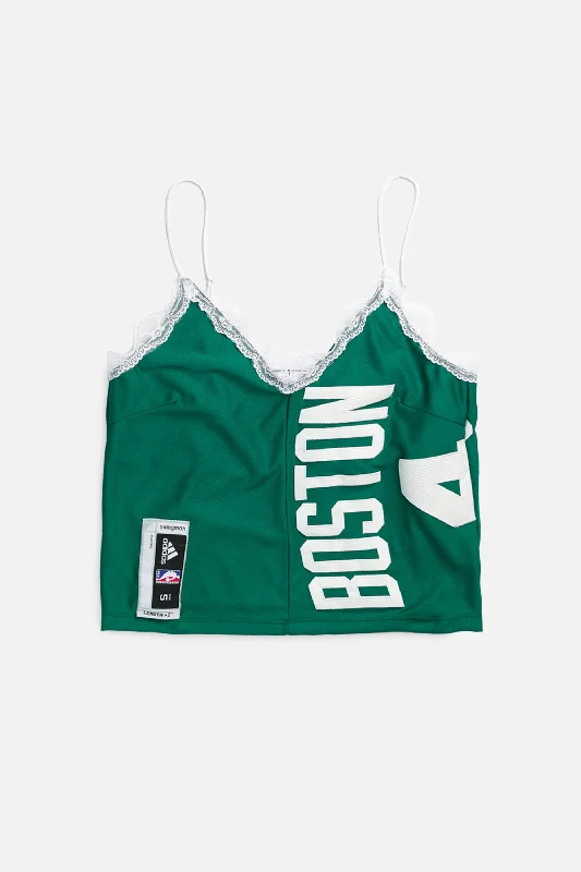 Rework Boston Celtics NBA Lace Tank - M rhinestone tank top