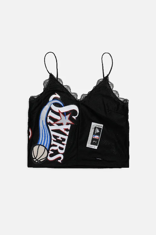 Rework Philadelphia 76ers NBA Lace Tank - L lime green tank