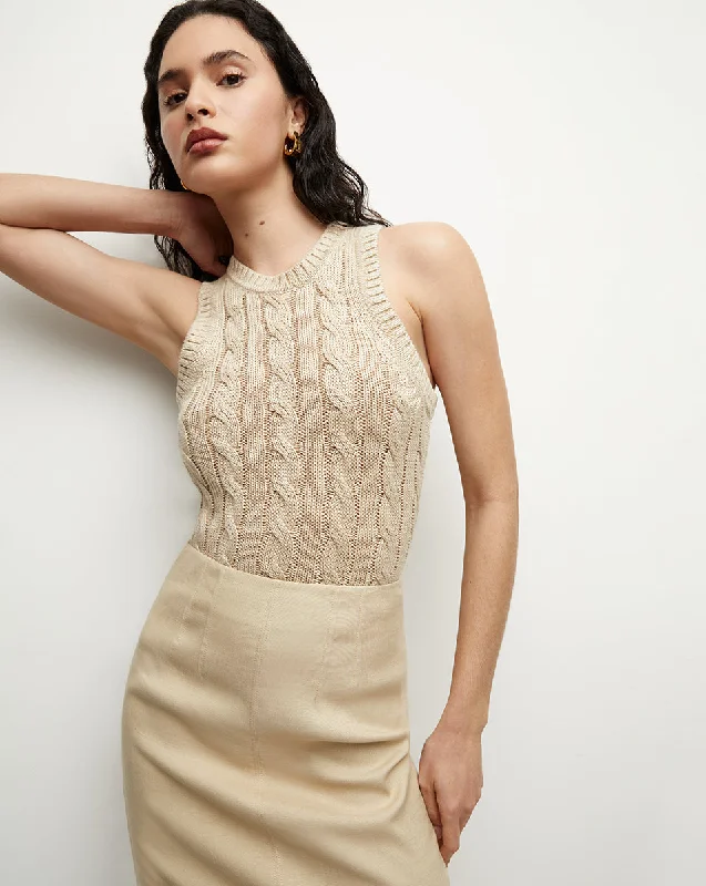 Jerrel Silk-Linen Tank lavender tank top